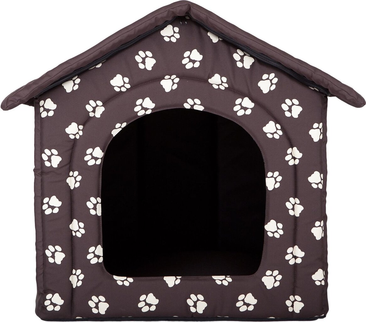 Gultiņa-būda Hobbydog R1 ziedu, 38x32x38 cm, brūna цена и информация | Suņu gultas, spilveni, būdas | 220.lv
