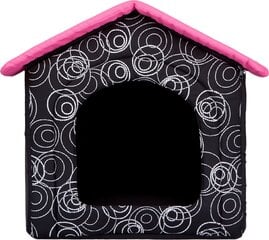 Лежак-конура Hobbydog R1, 38x32x38 см, черный/розовый цена и информация | Лежаки, домики | 220.lv