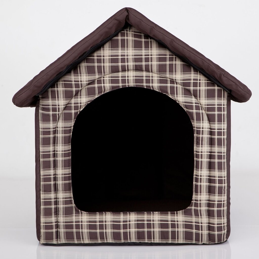 Gultiņa-būda Hobbydog R1 rūtaina, 38x32x38 cm, brūna цена и информация | Suņu gultas, spilveni, būdas | 220.lv