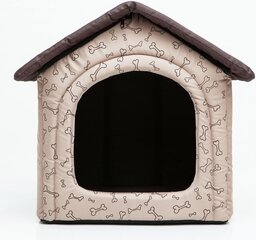 Gultiņa-būda Hobbydog R1 kauliņi, 38x32x38 cm, smilškrāsas cena un informācija | Suņu gultas, spilveni, būdas | 220.lv