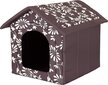 Gultiņa-būda Hobbydog R2 ziedu, 44x38x45 cm, brūna цена и информация | Suņu gultas, spilveni, būdas | 220.lv