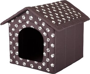 Лежак-конура Hobbydog R2 следы, 44x38x45 см, коричневый цена и информация | Лежаки, домики | 220.lv