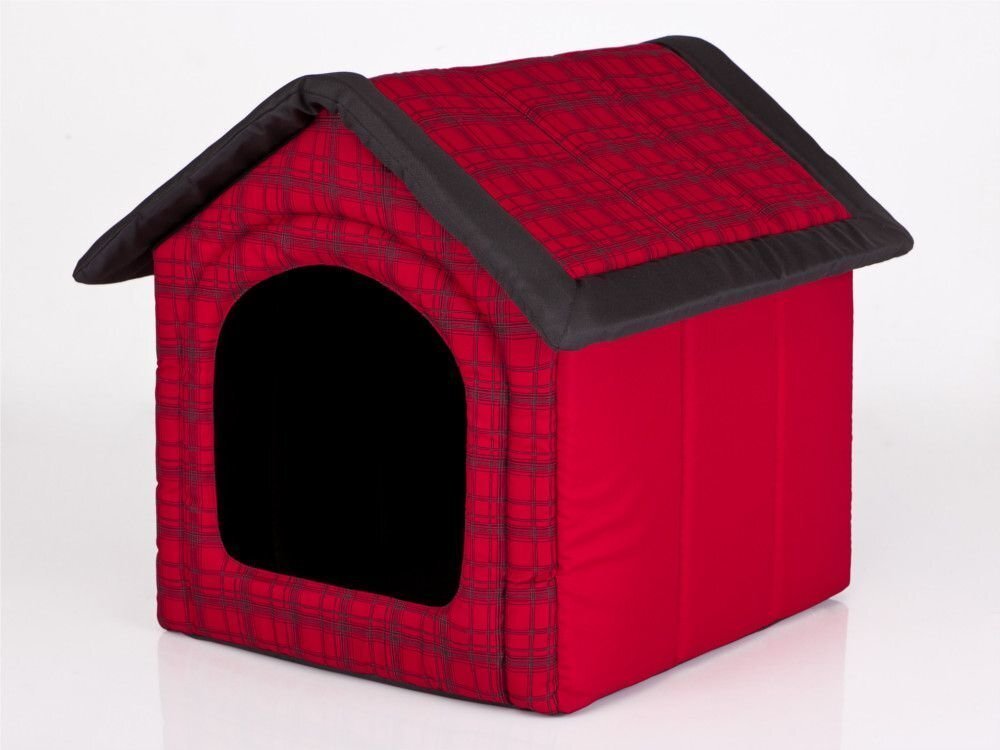 Gultiņa-būda Hobbydog R2 rūtis, 44x38x45 cm, sarkana cena un informācija | Suņu gultas, spilveni, būdas | 220.lv