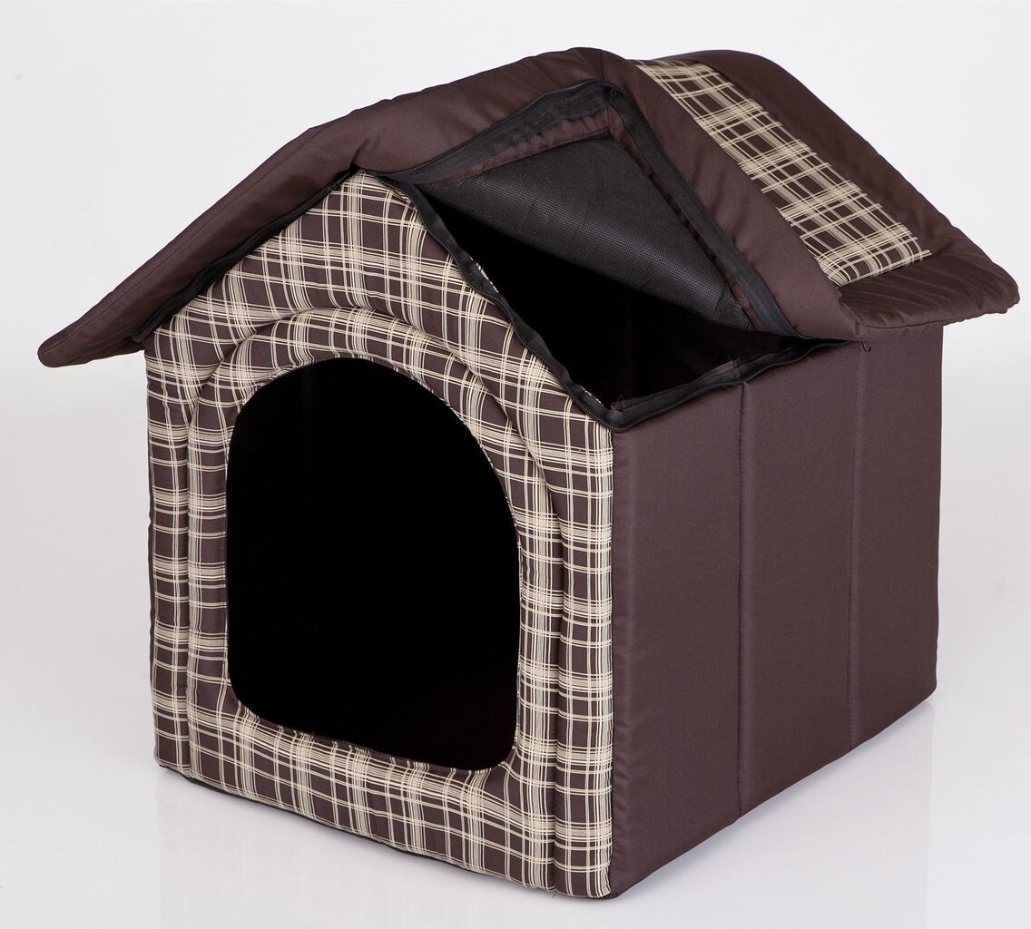 Gultiņa-būda Hobbydog R3 rūtis, 52x46x53 cm, brūna цена и информация | Suņu gultas, spilveni, būdas | 220.lv