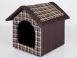 Gultiņa-būda Hobbydog R3 rūtis, 52x46x53 cm, brūna цена и информация | Suņu gultas, spilveni, būdas | 220.lv