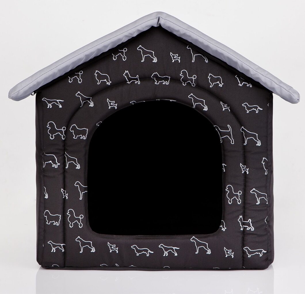 Gultiņa-būda Hobbydog R3 suņi, 52x46x53 cm, melna cena un informācija | Suņu gultas, spilveni, būdas | 220.lv