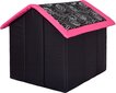 Gultiņa-būda Hobbydog R3, 52x46x53 cm, melna/rozā cena un informācija | Suņu gultas, spilveni, būdas | 220.lv