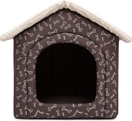 Gultiņa-būda Hobbydog R3 kauliņi, 52x46x53 cm, brūna cena un informācija | Suņu gultas, spilveni, būdas | 220.lv