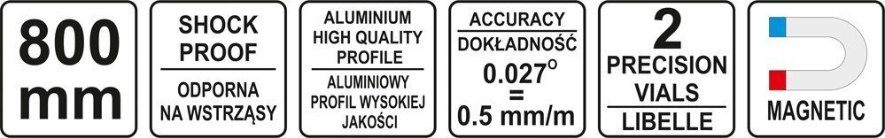 Magnētiskais līmeņrādis Yato (YT-30062) cena un informācija | Rokas instrumenti | 220.lv