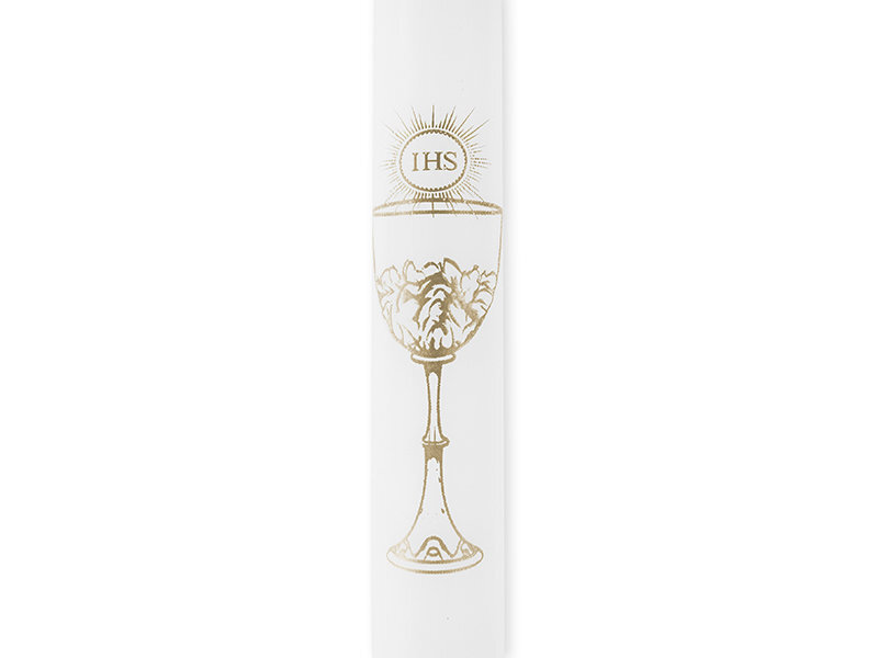 Pirmās komūnijas svece IHS, balta, 29 cm (1 iepak. / 4 gab.) цена и информация | Svētku dekorācijas | 220.lv