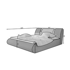 Кровать Flavio, 140х200 см, серая цена и информация | Кровати | 220.lv