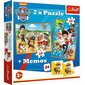 Pužļu komplekts un memo kartiņas Trefl Ķepu Patruļa (Paw Patrol) 30+48+24 d. cena un informācija | Puzles, 3D puzles | 220.lv