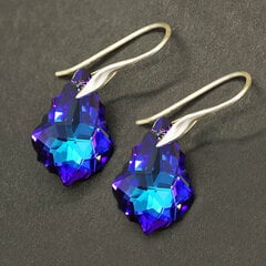 Sudraba auskari "Baroka IV (Heliotrope)" ar Swarovski™ kristāliem cena un informācija | Auskari | 220.lv