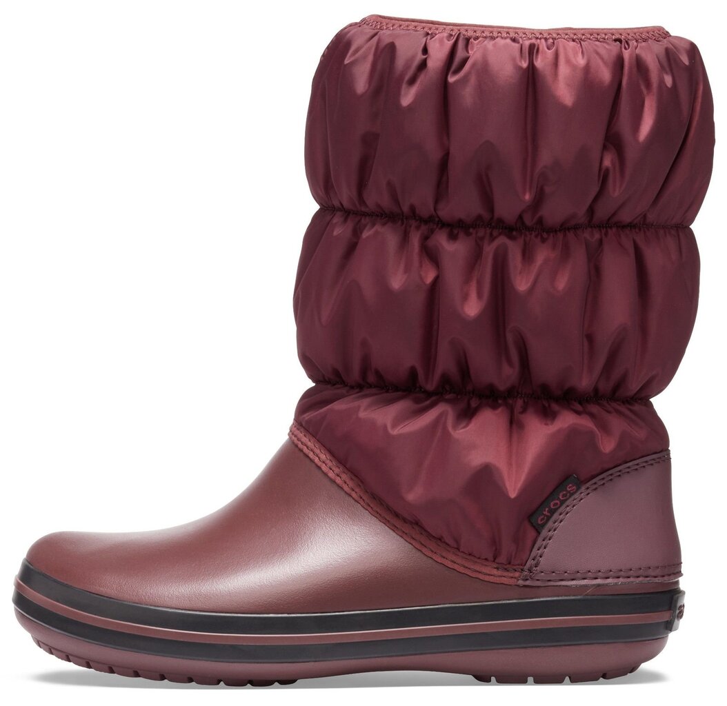 Crocs™ ziemas zābaki Winter Puff Boot, Burgundy/Black cena un informācija | Ziemas zābaki bērniem | 220.lv