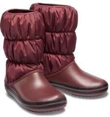 Crocs™ ziemas zābaki Winter Puff Boot, Burgundy/Black cena un informācija | Ziemas zābaki bērniem | 220.lv