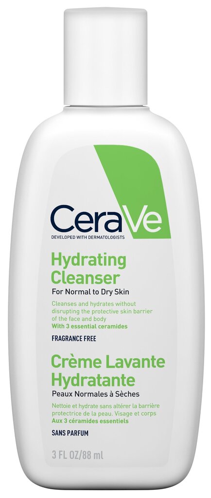 Attīrošs sejas un ķermeņa krēms CeraVe Hydrating Cleanser 88 ml цена и информация | Ķermeņa krēmi, losjoni | 220.lv
