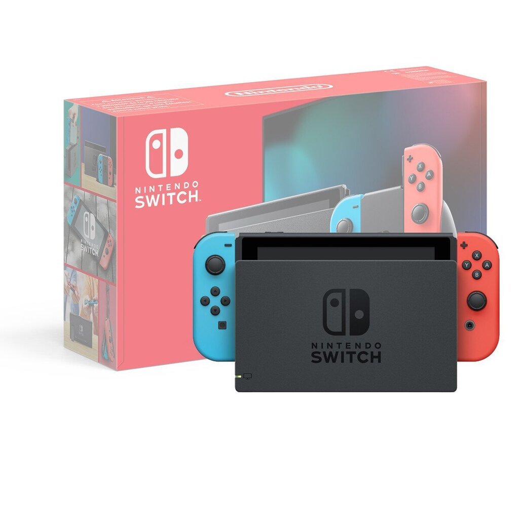 Nintendo Switch V2, 32GB, Zils/sarkans (2019) cena un informācija | Spēļu konsoles | 220.lv