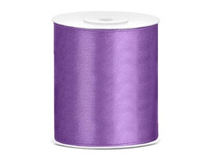 Satīna lente, gaiši violeta, 100 mm / 25 m, 1 kastē / 20 gab. (1 gab. / 25 m) cena un informācija | Dāvanu saiņošanas materiāli | 220.lv