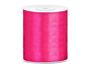 Satīna lente, tumši rozā, 100 mm / 25 m, 1 kastē / 20 gab. (1 gab. / 25 m) cena un informācija | Dāvanu saiņošanas materiāli | 220.lv