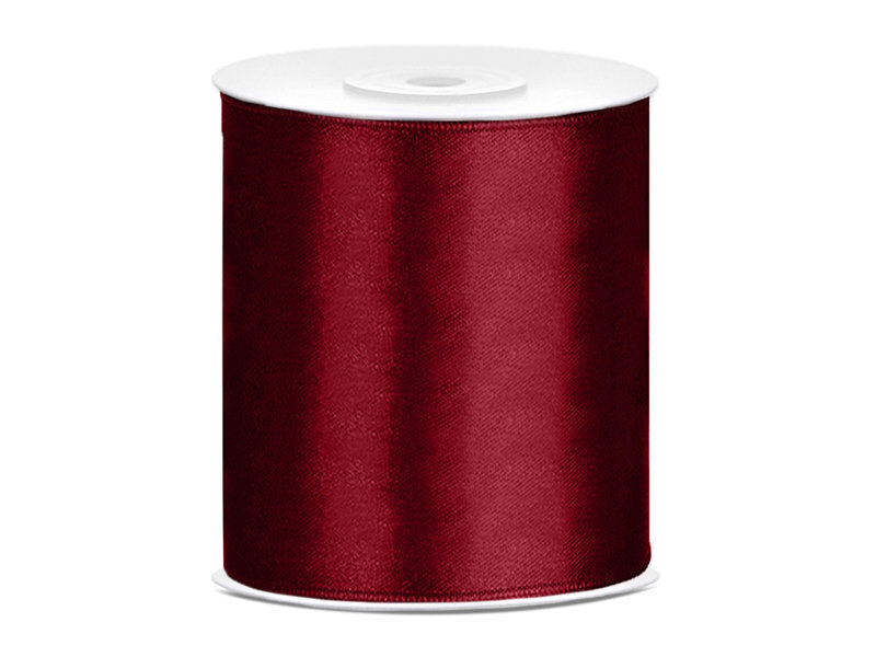 Satīna lente, tumši sarkana, 100 mm / 25 m, 1 gab. / 25 m cena un informācija | Dāvanu saiņošanas materiāli | 220.lv