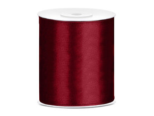 Атласная ленточка, темно-красная, 100 мм/25 м, 1 коробка/20 шт (1 шт/25 м) цена и информация | Упаковочные материалы для подарков | 220.lv
