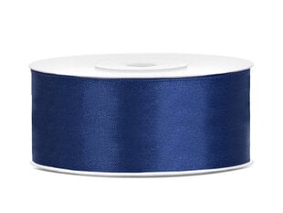 Satīna lente, tumši zila, 25 mm / 25 m, 1 kastē / 30 gab. (1 gab. / 25 m) cena un informācija | Dāvanu saiņošanas materiāli | 220.lv