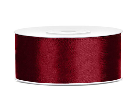 Satīna lente, tumši sarkana, 25 mm / 25 m, 1 gab. / 25 m cena un informācija | Dāvanu saiņošanas materiāli | 220.lv