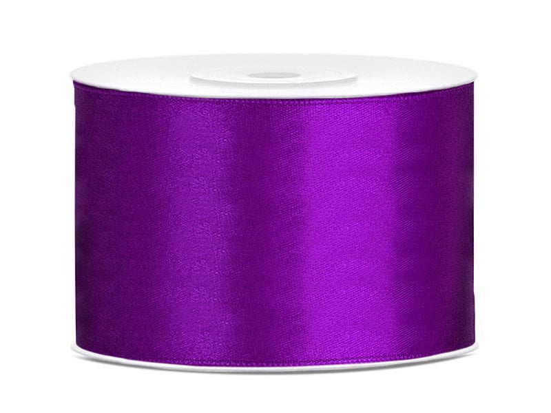 Satīna lente, violeta, 50 mm/25 m, 1 gab./25 m cena un informācija | Dāvanu saiņošanas materiāli | 220.lv