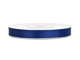 Satīna lente, tumši zila, 6 mm/25 m, 1 kaste/30 gab. (1 gab./25 m) cena un informācija | Dāvanu saiņošanas materiāli | 220.lv