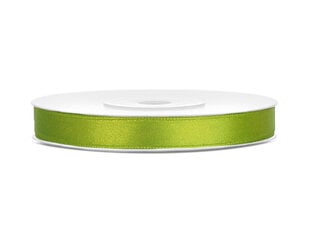Атласная ленточка, светло-зеленая, 6 мм/25 м, 1 шт/25 м цена и информация | Упаковочные материалы для подарков | 220.lv