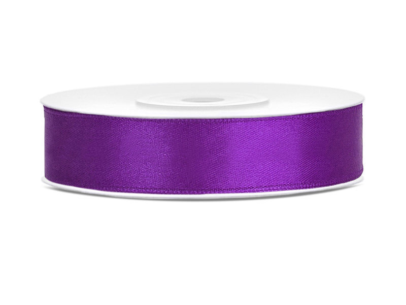 Satīna lente, violeta, 12 mm / 25 m, 1 gab. / 25 m cena un informācija | Dāvanu saiņošanas materiāli | 220.lv