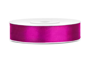 Satīna lente Fuchsia, rozā, 12 mm/25 m, 1 kastē/30 gab. (1 gab./25 m) cena un informācija | Dāvanu saiņošanas materiāli | 220.lv