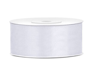 Satīna lente, balta, 25 mm/25 m, 1 kastē/30 gab. (1 gab./25 m) cena un informācija | Dāvanu saiņošanas materiāli | 220.lv