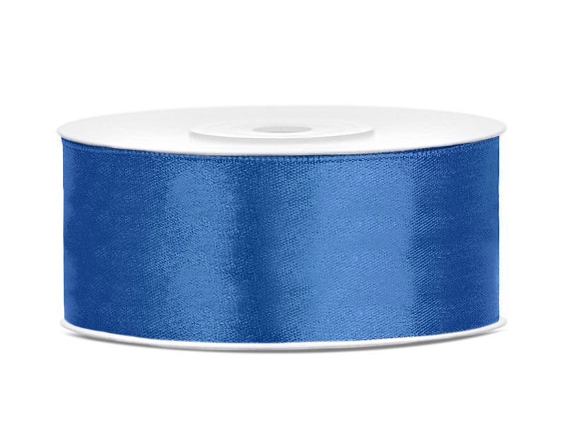 Satīna lente Royal Blue, zila, 25 mm/25 m, 1 gab./25 m cena un informācija | Dāvanu saiņošanas materiāli | 220.lv