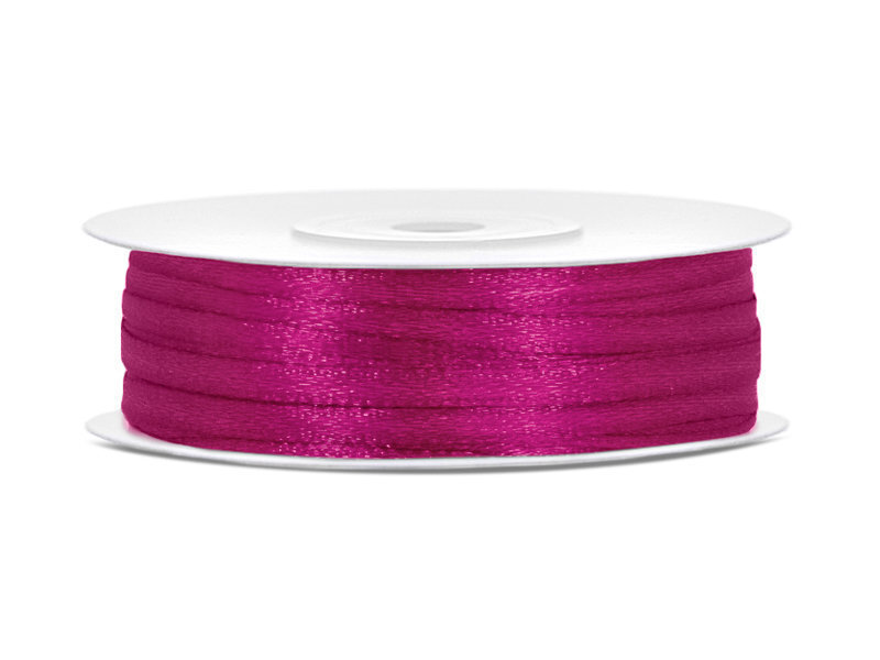 Satīna lente Fuchsia, rozā, 3 mm/50 m, 1 gab./50 m cena un informācija | Dāvanu saiņošanas materiāli | 220.lv