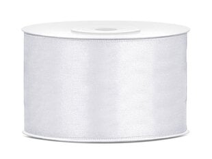 Satīna lente, balta, 38 mm/25 m, 1 kastē/25 gab. (1 gab./25 m) cena un informācija | Dāvanu saiņošanas materiāli | 220.lv