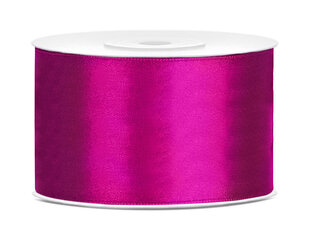 Satīna lente Fuchsia, rozā, 38 mm/25 m, 1 kastē/25 gab. (1 gab./25 m) cena un informācija | Dāvanu saiņošanas materiāli | 220.lv