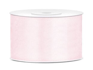Satīna lente Powder, gaiši rozā, 38 mm/25 m, 1 gab./25 m cena un informācija | Dāvanu saiņošanas materiāli | 220.lv