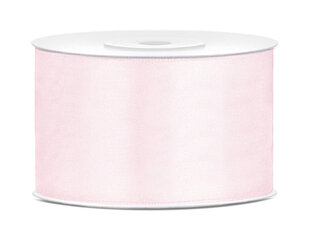 Satīna lente Powder, gaiši rozā, 38 mm/25 m, 1 kastē/25 gab. (1 gab./25 m) cena un informācija | Dāvanu saiņošanas materiāli | 220.lv