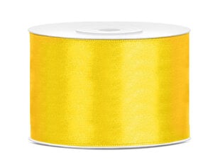 Satīna lente, dzeltena, 50 mm/25 m, 1 kastē/25 gab. (1 gab./25 m) cena un informācija | Dāvanu saiņošanas materiāli | 220.lv