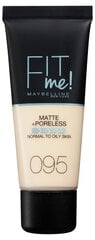 Жидкая тональная основа Maybelline New York Fit Me! Matte & Poreless 122 Creamy Beige, 30 мл цена и информация | Пудры, базы под макияж | 220.lv