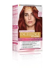 Ilgnoturīga matu krāsa L'Oreal Paris Excellence Creme, 6.66 Intense Red, 172 ml cena un informācija | Matu krāsas | 220.lv