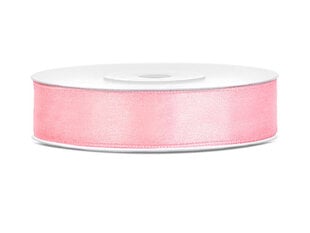 Satīna lente, gaiši rozā, 12 mm / 25 m, 1 gab. / 25 m cena un informācija | Dāvanu saiņošanas materiāli | 220.lv