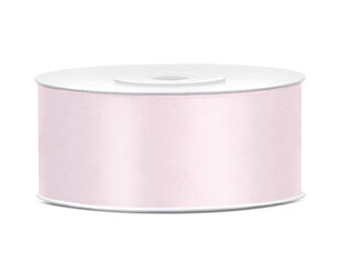 Атласная ленточка Powder, светло-розовая, 25 мм/25 м, 1 шт/25 м цена и информация | Упаковочные материалы для подарков | 220.lv