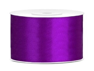 Satīna lente, violeta, 38 mm/25 m, 1 kastē/25 gab. (1 gab./25 m) cena un informācija | Dāvanu saiņošanas materiāli | 220.lv