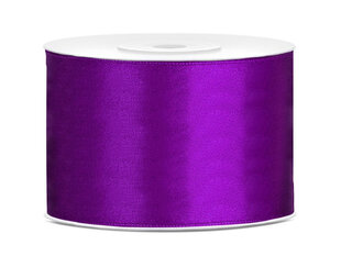 Satīna lente, violeta, 50 mm/25 m, 1 kaste/25 gab. (1 gab./25 m) cena un informācija | Dāvanu saiņošanas materiāli | 220.lv