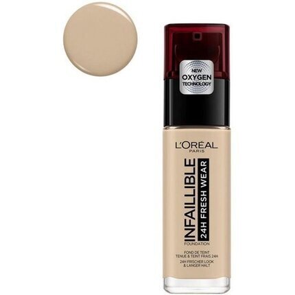 L'Oreal Paris Infallible 24H Fresh Wear Foundation tonālais krēms 30 ml, 100 Linen cena un informācija | Grima bāzes, tonālie krēmi, pūderi | 220.lv