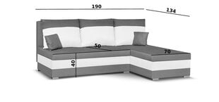 Universāls stūra dīvāns Bellezza Gustav, melns/balts cena un informācija | Stūra dīvāni | 220.lv