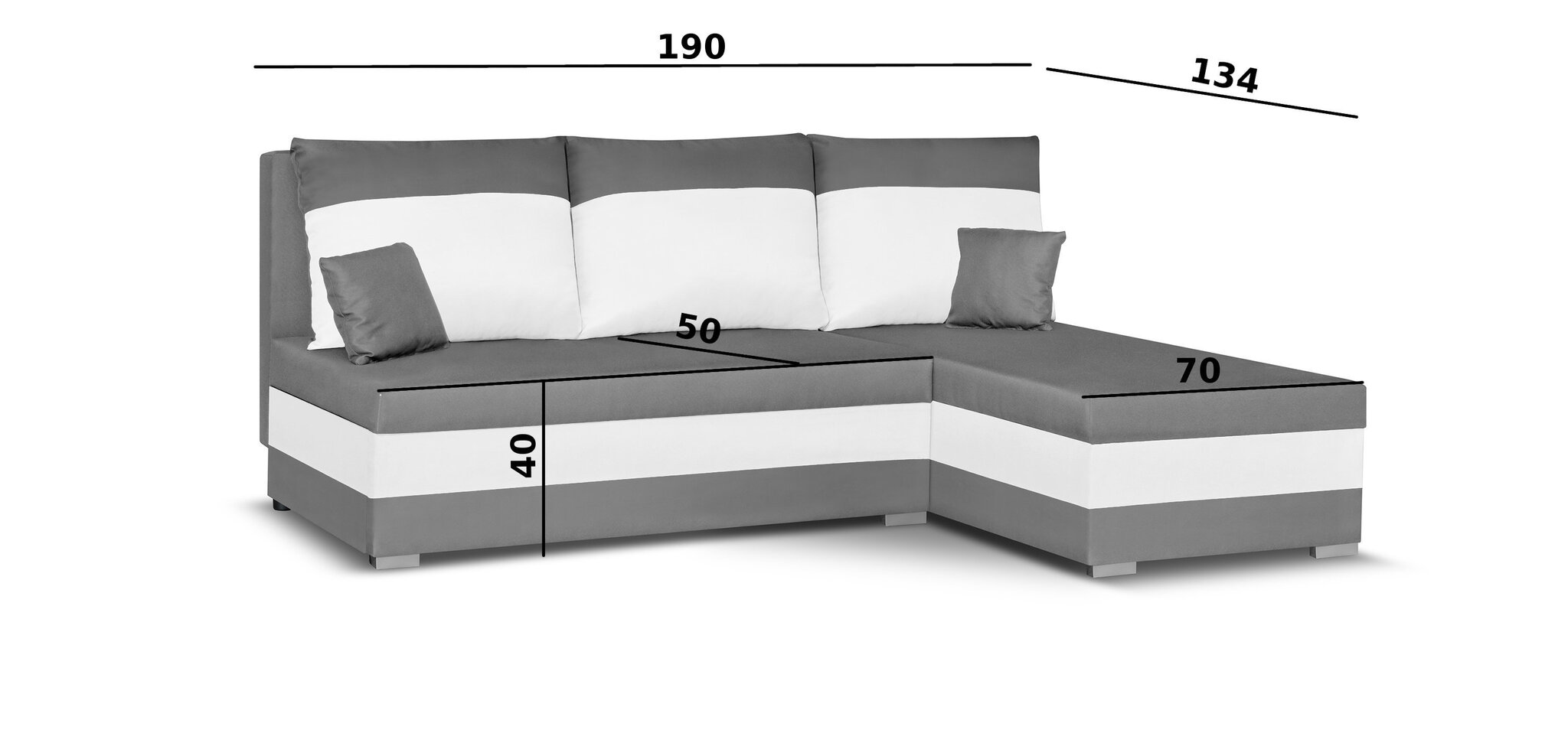Universāls stūra dīvāns Bellezza Gustav, gaiši brūns/balts cena un informācija | Stūra dīvāni | 220.lv