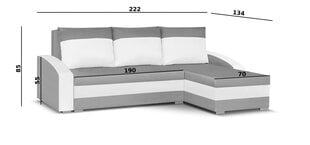 Universāls stūra dīvāns Bellezza King, brūns/balts цена и информация | Угловые диваны | 220.lv